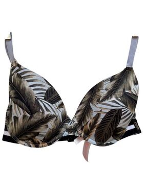 Victoria Secret PINK Push Up Bra 36D Tropical Palm Leaf Multicolor